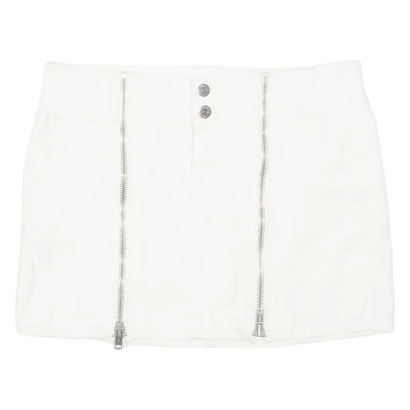 TOMMY HILFIGER Womens Straight Skirt White Short Denim M