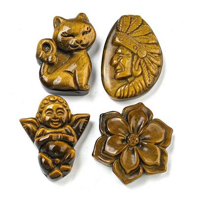 Natural Tiger Eye Carved Cabochons