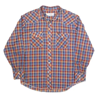 WRANGLER Mens Shirt Blue Check Long Sleeve XL