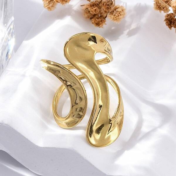 304 Stainless Steel Open Cuff Rings for Women