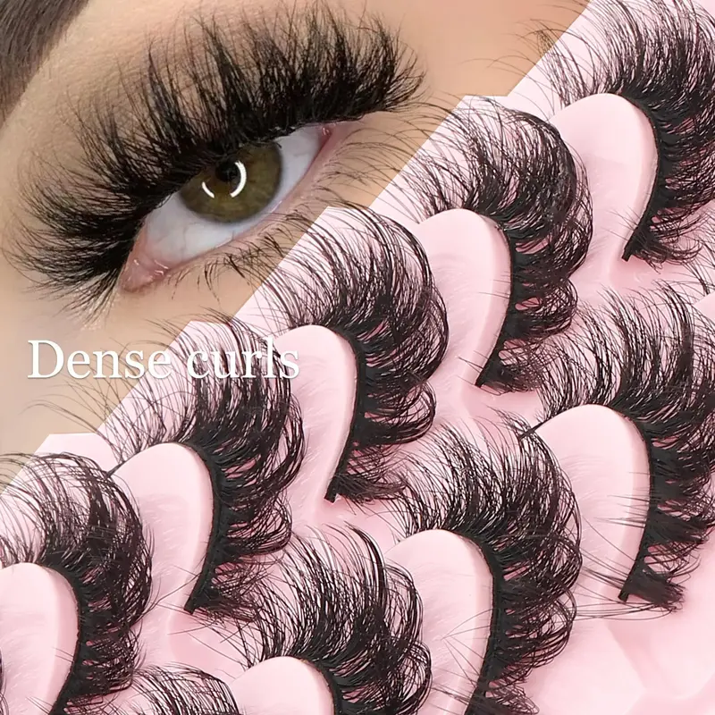 Natural Looking False Eyelashes, 10 Pairs Reusable Wispy Faux Cluster Lashes, Volumized False Eyelashes for Women and Girls E...