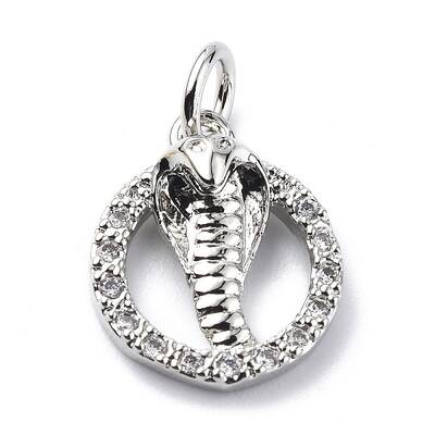 Brass Micro Pave Cubic Zirconia Charms