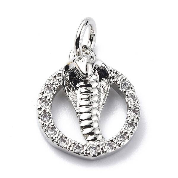 Brass Micro Pave Cubic Zirconia Charms