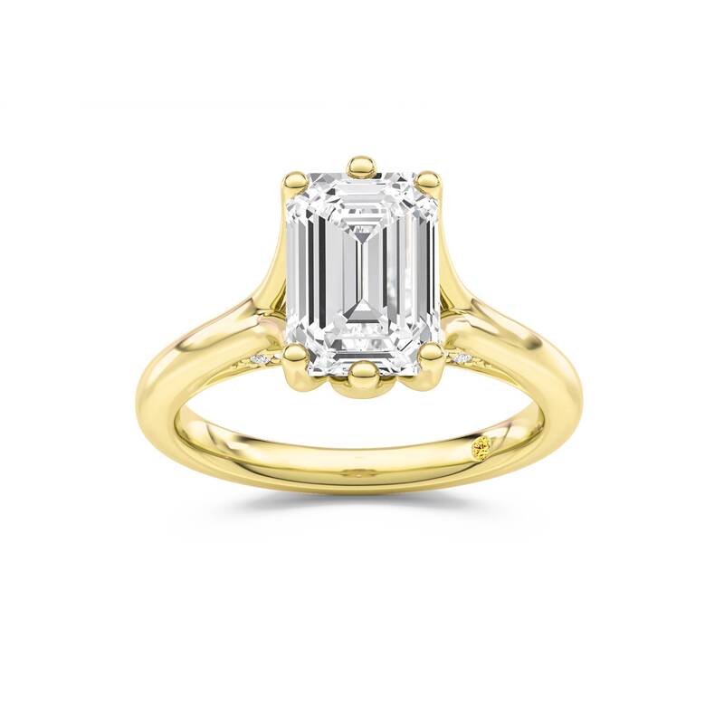 Alina Emerald Cut Lab Grown Diamond Engagement Ring | 14K Yellow Gold 1 1/10 CT. TW.