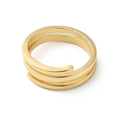 Rack Plating Brass Wire Wrap Double Ring for Women