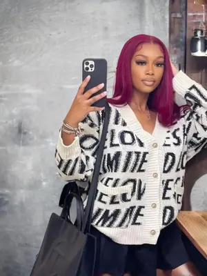 Women's Letter Embroidery Button Front Cardigan, Sweater Cardigan for Women, Casual Comfort Longsleeves Knitwear for Fall, La...