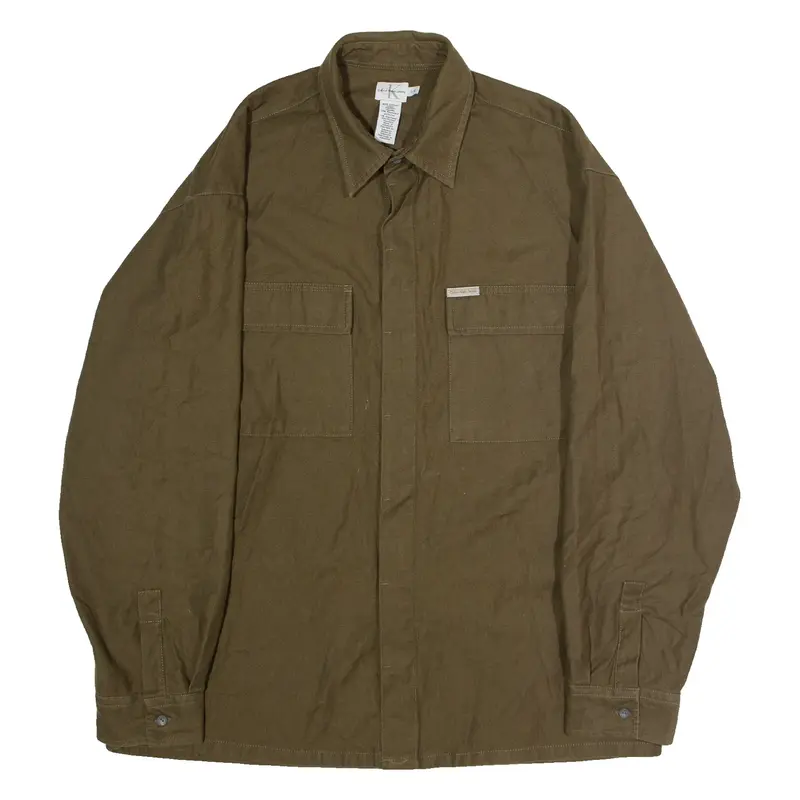 CALVIN KLEIN JEANS Overshirt Mens Jacket Green L