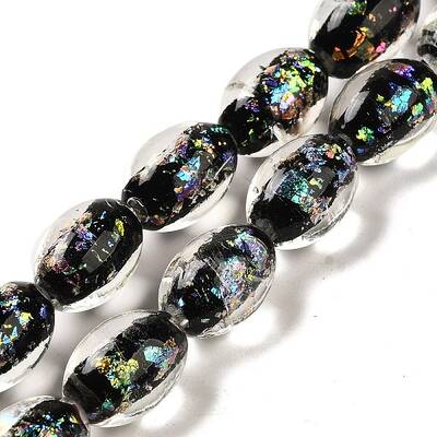 Handmade Dichroic Foil Glass Beads Strands