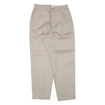 EDDIE BAUER Pleated Womens Trousers Beige Regular Tapered W28 L27