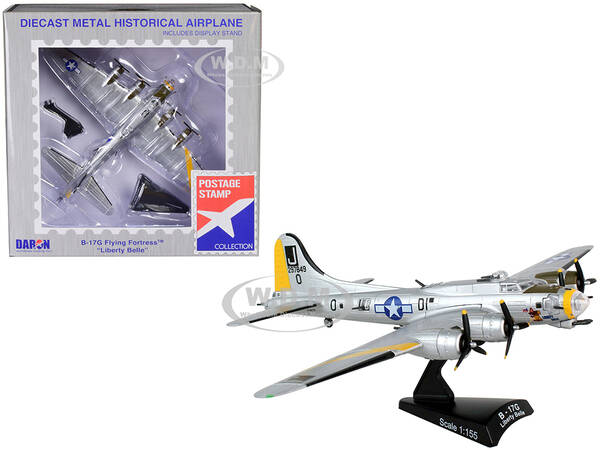 Boeing B-17G Flying Fortress Bomber Aircraft Liberty Belle United States Army Air Force 1/155 Diecast Model Airplane by Posta...