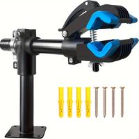 Iron Bike Repair Stand with Varnished Finish - 360 °   Rotating Clamp Wall Mount Hanging Shelf for Home Bicycle Maintenance,...