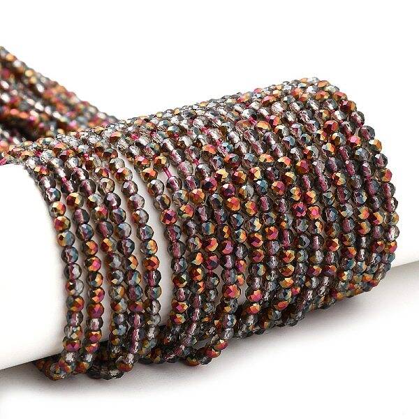 Transparent Electroplate Glass Beads Strands