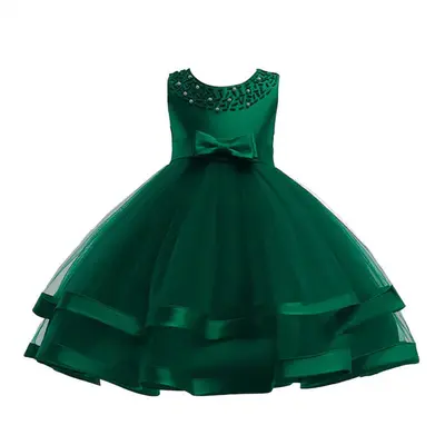 Tulle Bow Puffy Formal Kids Dress For Photo Shoot - Aperturee