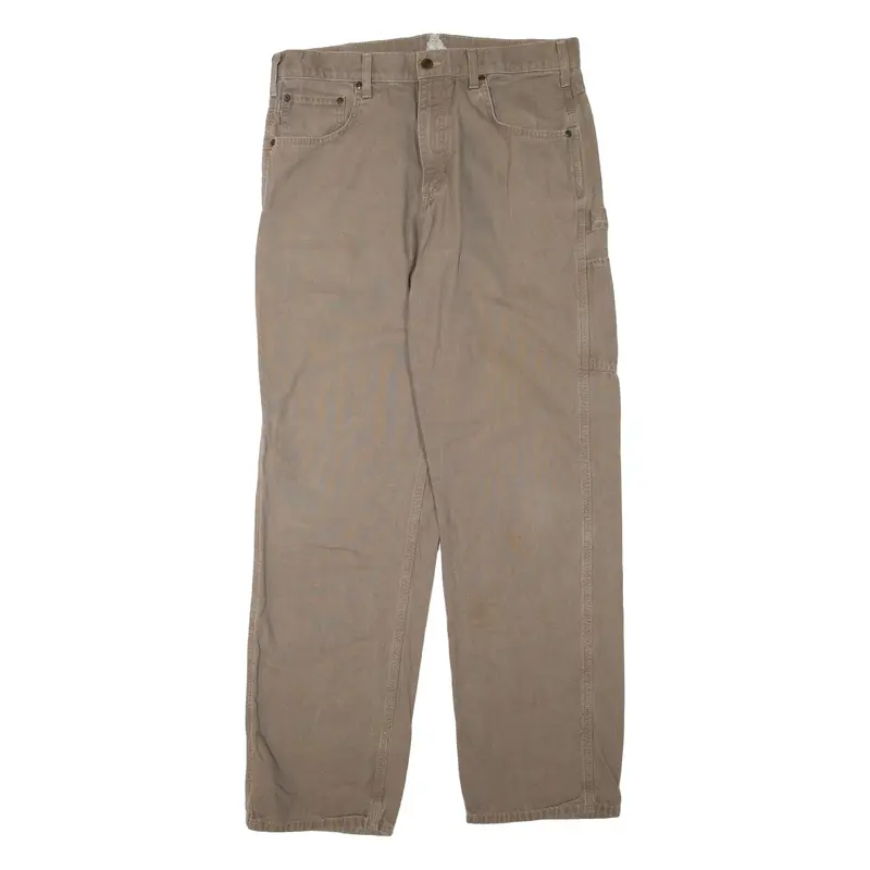 CARHARTT Mens Trousers Brown Regular Straight W34 L34
