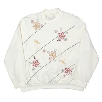 ALFRED DUNNER Floral Sweatshirt Cream High Neck Womens XL