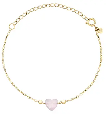 Breil Charming Gold Plated Jade Heart Bracelet TJ3602