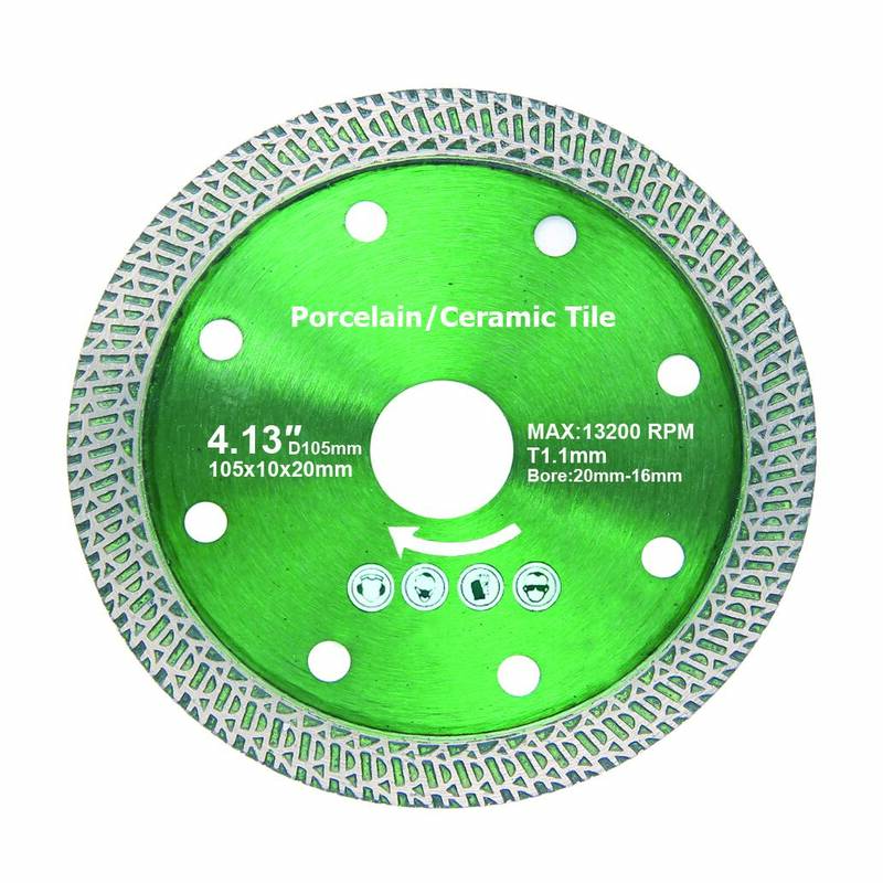 4.13 Inch Super Thin Diamond Ceramic Saw Blade, K Shape Blade Cutting Disc for Porcelain, Ceramic Tile Granite Brick and Conc...