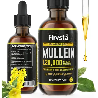 Mullein Drops - Lung Cleanse - Leaf Extract - 2 Oz Liquid Herbal Supplement for Immune Support, Detox & Respiratory Support -...