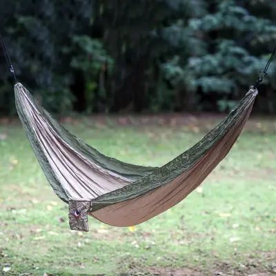 NOVICA Jungle Dreams Portable Parachute Fabric Hammock Khaki Army Green (Double)
