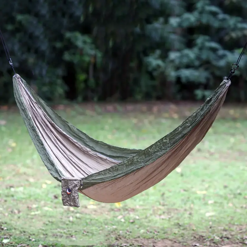 NOVICA Jungle Dreams Portable Parachute Fabric Hammock Khaki Army Green (Double)