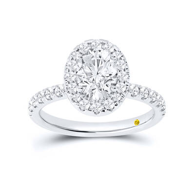 Eldra Pavé Set Oval Lab Created Halo Diamond Engagement Ring | 10K White Gold 4 3/4 CT. TW.