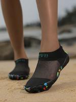 Women's Solid Color Mesh Slip on Water Shoes, Casual Sporty Breathable Comfortable Barefoot Shoes for Beach Swimming, Ladies ...