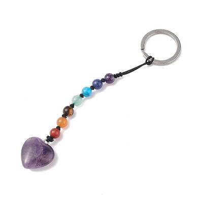 7 Chakra Gemstone Beads Keychain
