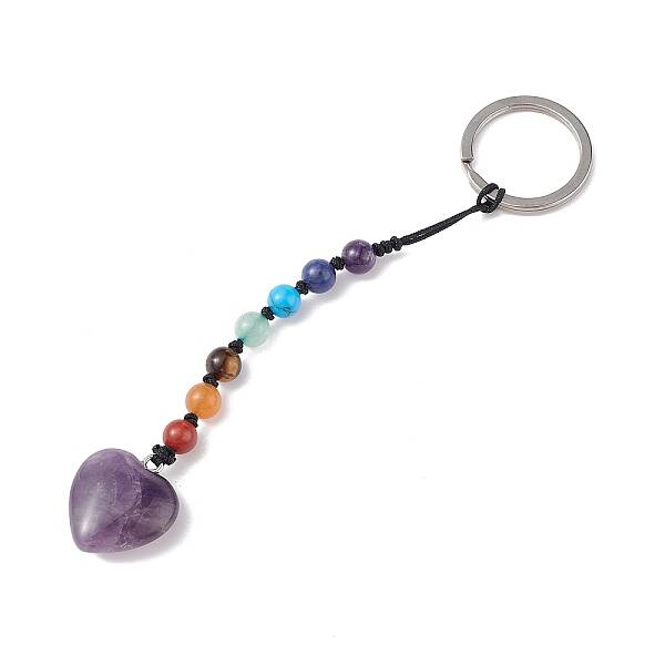 7 Chakra Gemstone Beads Keychain