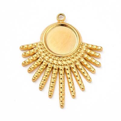 Ion Plating(IP) 304 Stainless Steel Pendant Cabochon Settings