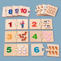 Number Pairing Toy, 1 Set Wooden Number Matching Game Toy for Boy & Girl, Educational Math Toy for Kids, Early Education Mont...