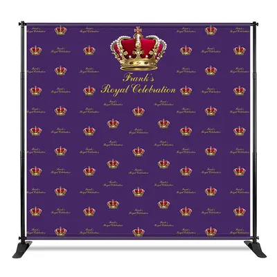 Aperturee Purple Crown Royal Custom Step And Repeat Banner, 4X8FT(1.2X2.5M), 42 USD, step and repeat backdrops, CF1_DZYZ2O50-...