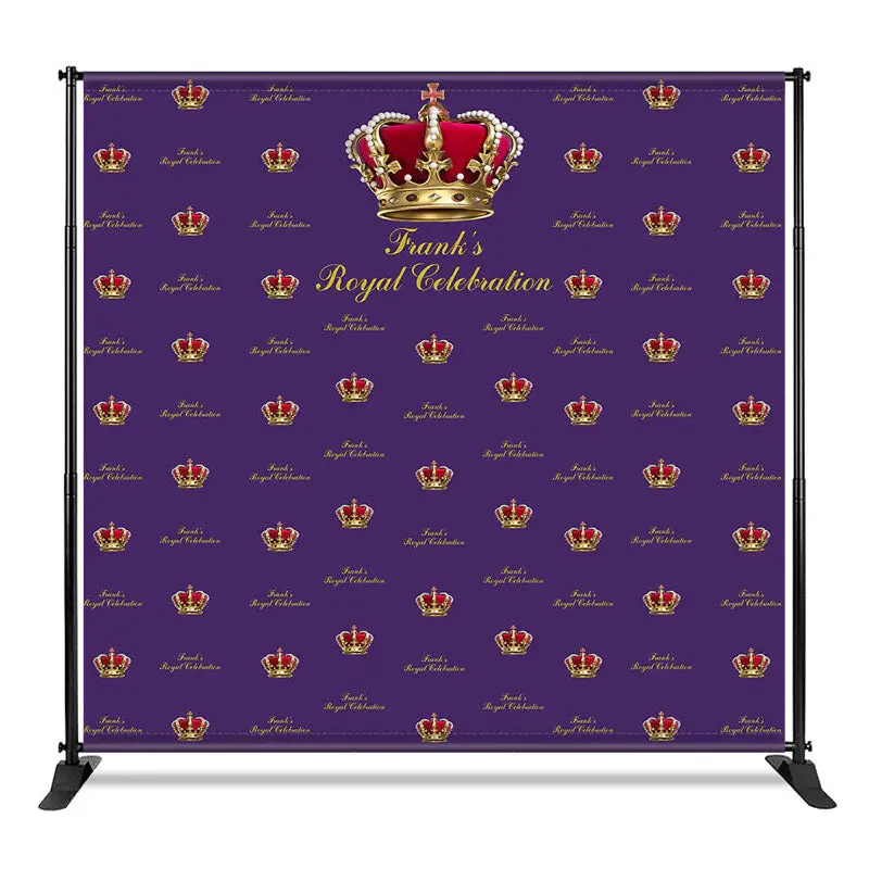 Aperturee Purple Crown Royal Custom Step And Repeat Banner, 4X8FT(1.2X2.5M), 42 USD, step and repeat backdrops, CF1_DZYZ2O50-...