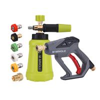 M MINGLE High Pressure Washer Foam Cannon Kit, FOR PRESSURE WASHER, 4000 PSI Short Handheld And Foam Lance with 5 Nozzle Tips...
