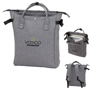 6 Custom Lancaster Backpack Tote - Laptop Compatible & Convertible