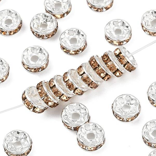 Brass Grade A Rhinestone Spacer Beads