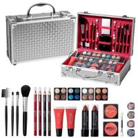 Summer Makeup Starter Kit with Storage Box, 1 Set Multi-use Facial Makeup Tool Set for Home & Salon Use, Complete Cosmetic Su...