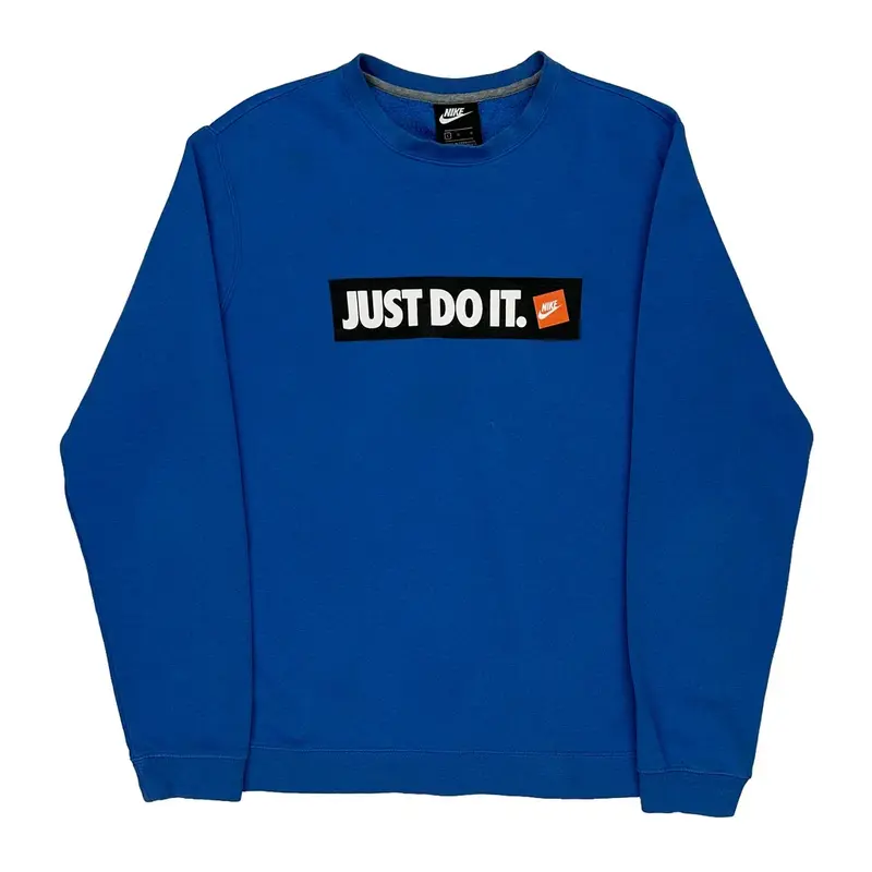 Just Do It Nike Sweatshirt - Large Blue Cotton