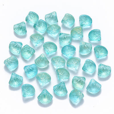 Transparent Spray Painted Glass Beads