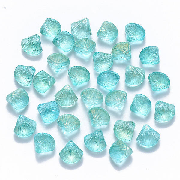 Transparent Spray Painted Glass Beads
