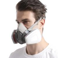 7 in 1 Safety Face Mask Set, Dual Respirator Gas Mask, Professional Chemical Spray Paint Workplace Safety Protection Tool
