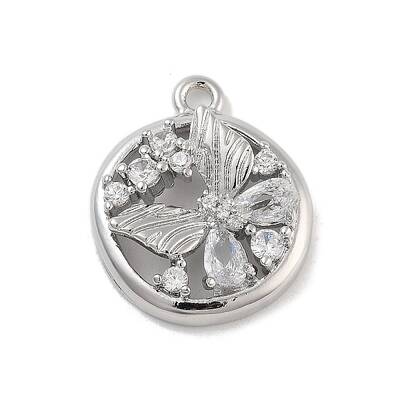 Brass Pave Clear Cubic Zirconia Pendants