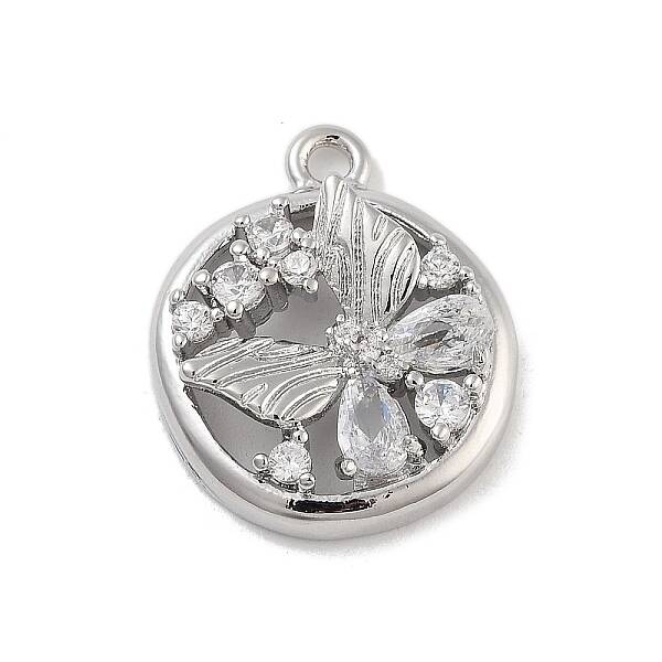 Brass Pave Clear Cubic Zirconia Pendants