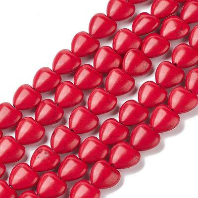 Heart Synthetic Turquoise Beads Strands