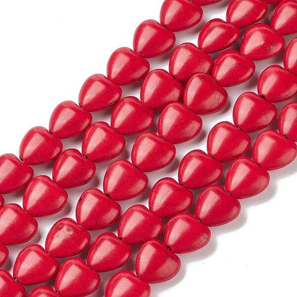 Heart Synthetic Turquoise Beads Strands