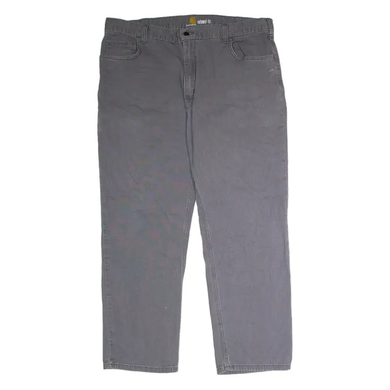CARHARTT Workwear Mens Canvas Trousers Grey Relaxed Straight W40 L30
