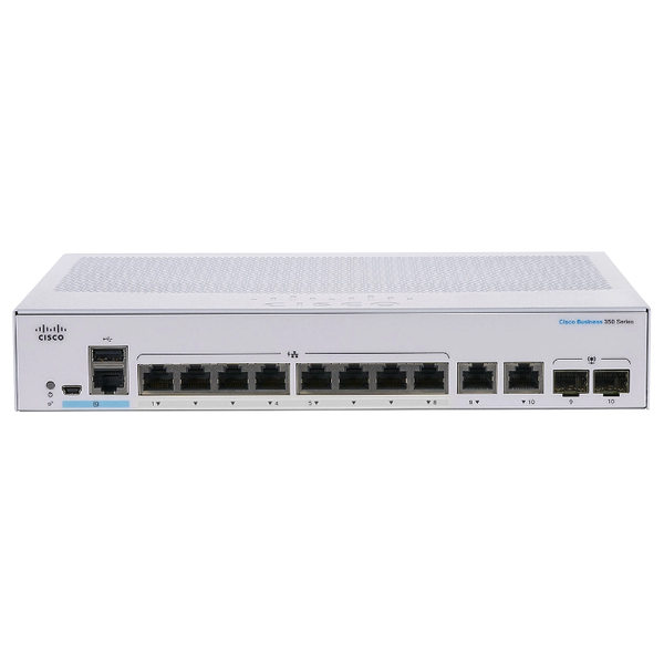 CBS350-8FP-E-2G Cisco CBS350-8FP-E-2G 10-Port + 2-Port SFP L3 Switch