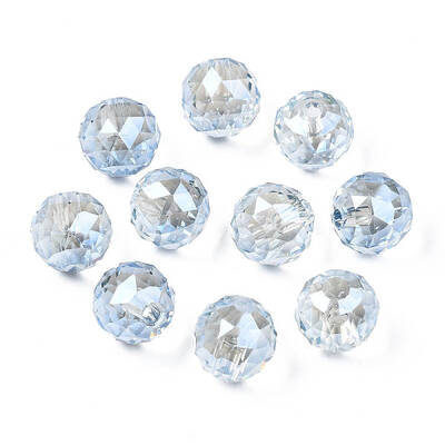Electroplate Transparent Glass Beads Strands