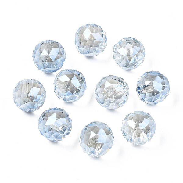 Electroplate Transparent Glass Beads Strands
