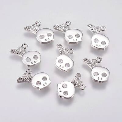 Brass Micro Pave Cubic Zirconia Charms