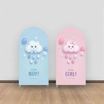 Aperturee Pink Blue Rainy Cloud Ball Baby Shower Arch Backdrop | Wedding Arch Backdrop | Circle Arch Backdrop Diy | Diy Arch ...